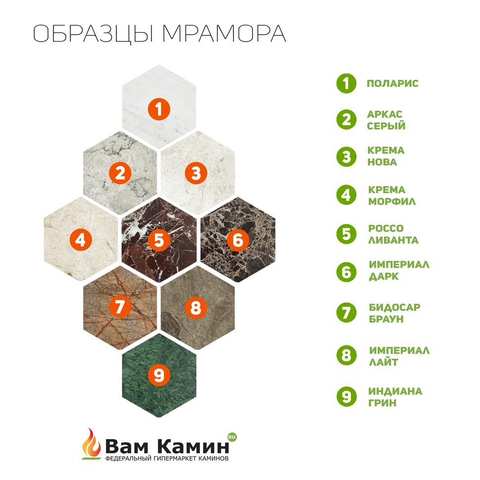 Биокамин в мраморном портале SteelHeat Capella M