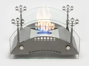 Биокамин настольный Lux Fire Пушкинский мост М (серебро)
