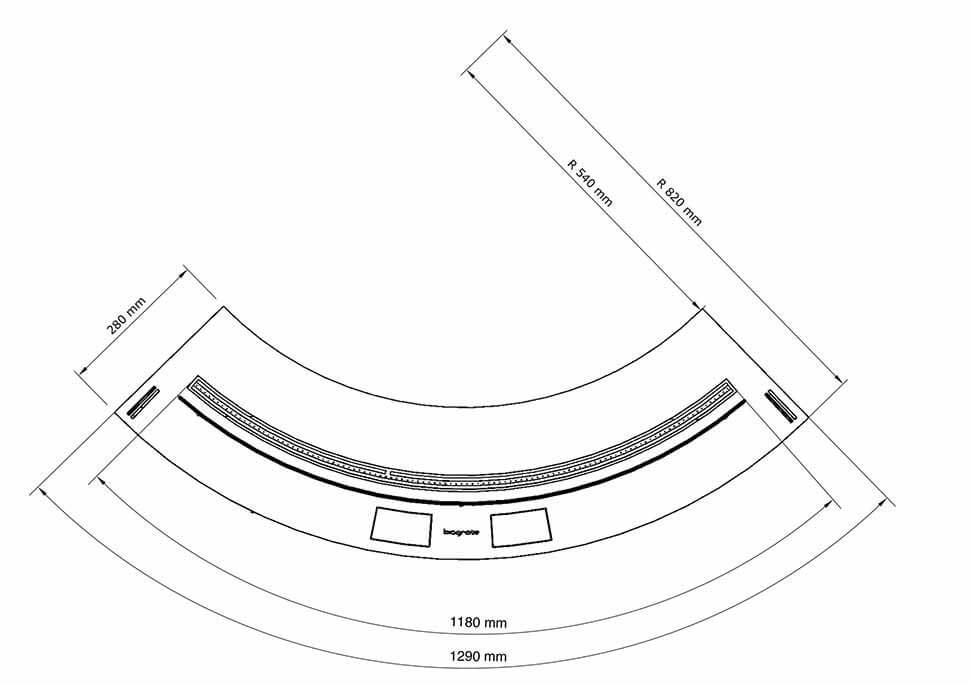 Автоматический биокамин SmartFire L 1300 curve Biograte